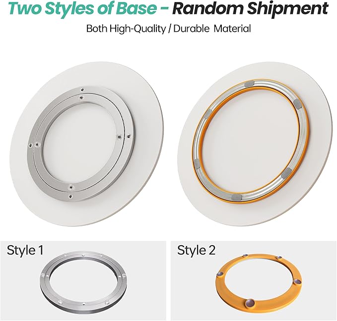 ZL ZELing 23.6" Lazy Susan Turntable – 360° Sinteredstone Silent Anti-Slip Turntable, Table Top Centerpiece for Kitchen, Pantry, Spice Rack, Refrigerator & Dining Table, Beige