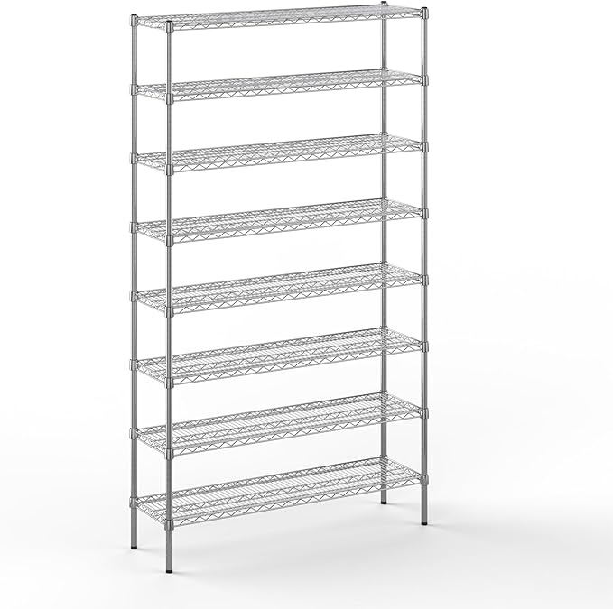 14" Deep x 48" Wide x 86" Height Wire Shelving Kit | 8-Tier | NSF Commercial Storage Rack Unit