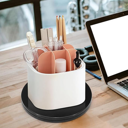 ASTIMESA 1 Pack PVC Lazy Susan Organizer 8 Inch, 360° Round Small Lazy Susan Turntable for Cabinet, Ball Bearing Spinning Rotating Fridge Tray for Cookie Potted Plants Display Black
