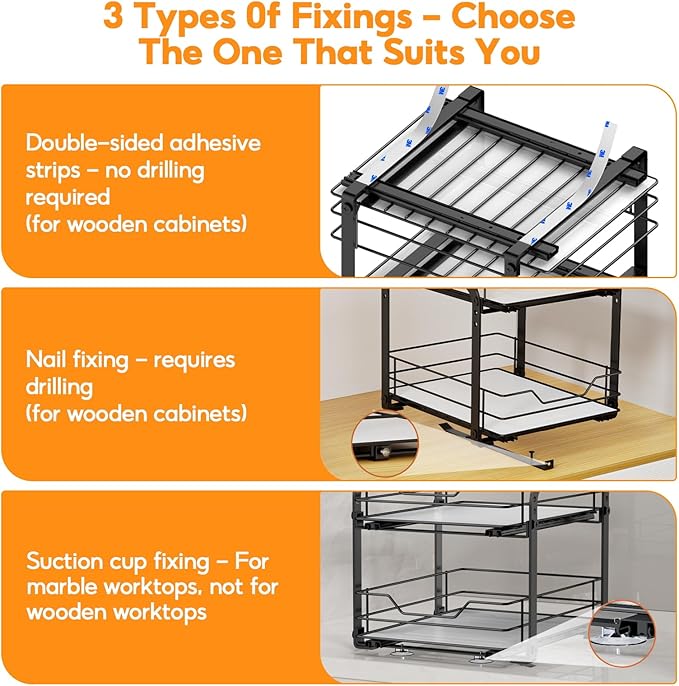 Pull Out Spice Rack Organizer for Cabinet, 2 Tier Metal Seasoning Organizer Slide Out Spice Storage Shelf, Heavy Duty Vertical Spice Rack Pullout for Kitchen, with Labels, 11.5W" X 10.5"D X 9"H