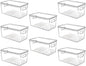 Clear Plastic Storage Bins with Lids, Perfect for Kitchen Organization or Pantry Organization and Storage, Stackable Fridge Organizer Bins, Storage Containers for Organizing, Cabinet Organizers