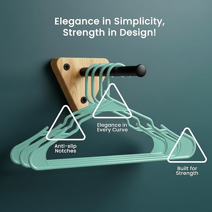 Utopia Home - Plastic Hangers 50 Pack - Space Saving Clothes Hanger - Durable and Strong Closet Organizers and Storage Makes It Ideal Stocking Stuffers or Apartment or Dorm Room Essentials (Aqua)