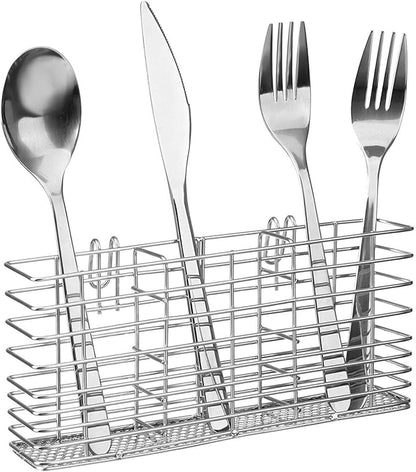SANNO Silverware Organizer - Cutlery Utensil Holder Stainless Steel Drying Rack Drainer for Kitchen Silverware