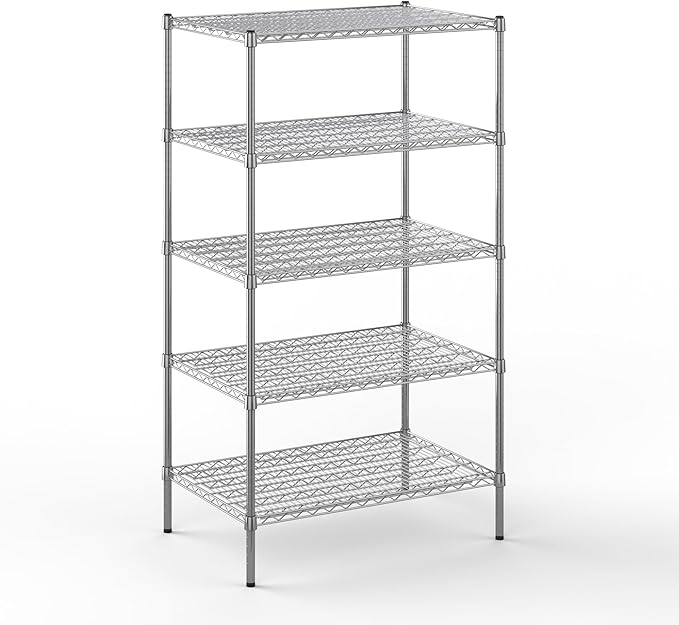 24" Deep x 36" Wide x 64" Height Wire Shelving Kit | 5-Tier | NSF Commercial Storage Rack Unit