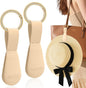Fikoksol Magnetic Hat Clip 2-Pack - Light Khaki Hat Clip for Travel on Bag, Magnetic Hat Clips for Bag, and Secure Hat Holder for Travel on Caps & Beach Hats, Vacation Essentials
