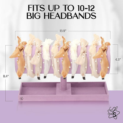 LS Lulu & Summer Headband Holder Organizer - Storage Stand Display Rack for Headbands, Hairband, Disney Ear, Tiara and Hair Accessories in Women and Girls Room (Purple)