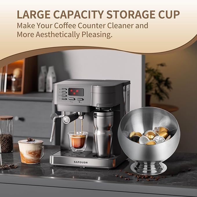 Coffee Pod Holder-Coffee Pod Storage-K Cup Holder-Espresso Pod Holder-Coffee Pod Organizer(SILVER)