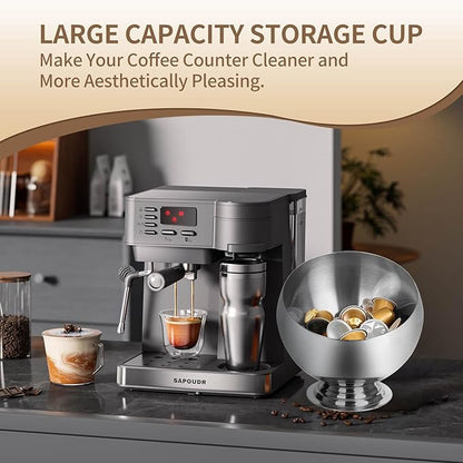 Coffee Pod Holder-Coffee Pod Storage-K Cup Holder-Espresso Pod Holder-Coffee Pod Organizer(SILVER)