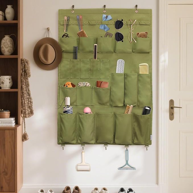 Canvas Wall Organizer for Garden Tool, Hand Tools, Stationery, Craft Items and Sewing Supplies,Green