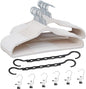 VECELO 50 Pack Clothes Hangers, Non-Slip Plastic Coat Hanger, 360°Swivel Hook & Space Saving for Bedroom Closet, Great for Shirts, Pants, Excellent Heavy Duty