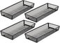 BYCY Silverware Drawer Organizer, Mesh Utensil Organizer for Kitchen Storage, Black Steel Metal Mesh Tray for Flatware Fork Spoon Knife… (15 * 6-4P-Black)