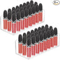 Hedume 2 Pack Lip Gloss Holder Organizer, 24 Spaces Acrylic Lip Gloss & Makeup Holder, Lipgloss Display Case for Tall Products