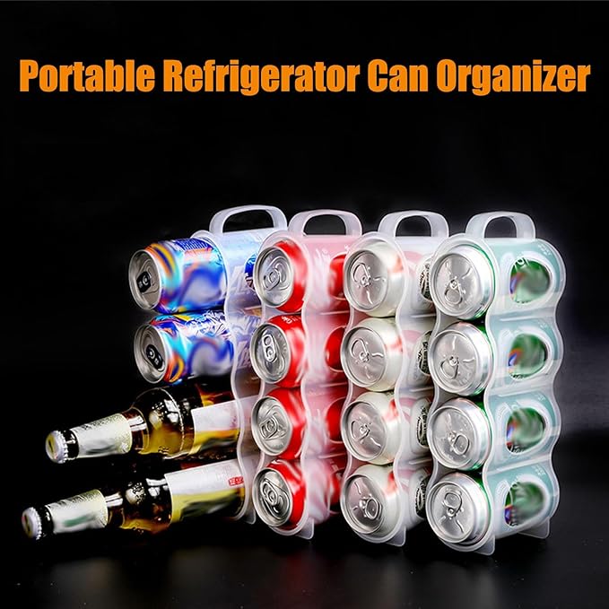 2 Pack Soda Can Dispenser For Refrigerator, Drink Organizer For Pantry, Beer Pop Can Water Bottle Drink Dispenser For Fridge