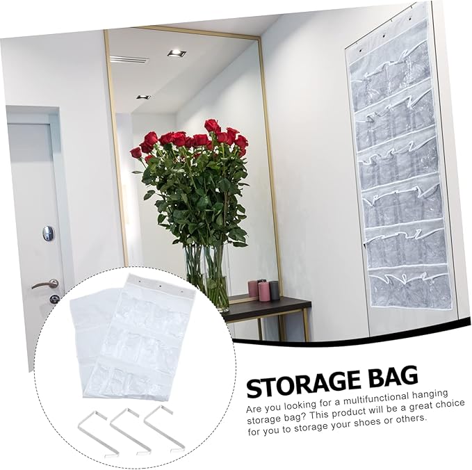 Zerodeko Hanging Shoe Storage Mount Door Organizer Nonwoven Bag Hooks Storage Organizer Pouch