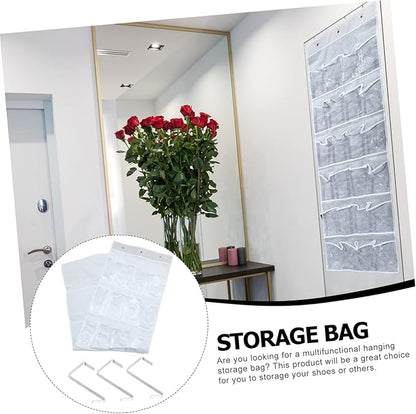 Zerodeko Hanging Shoe Storage Mount Door Organizer Nonwoven Bag Hooks Storage Organizer Pouch