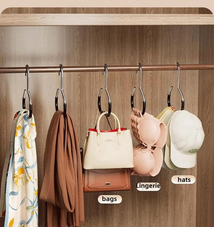 10 Pack Hat Hangers for Closet - Nonslip Space Saving Steel Hat Rack for Baseball Caps, Versatile Hanger Organizer for Belts, Vest, Ties and Scarves (Black)