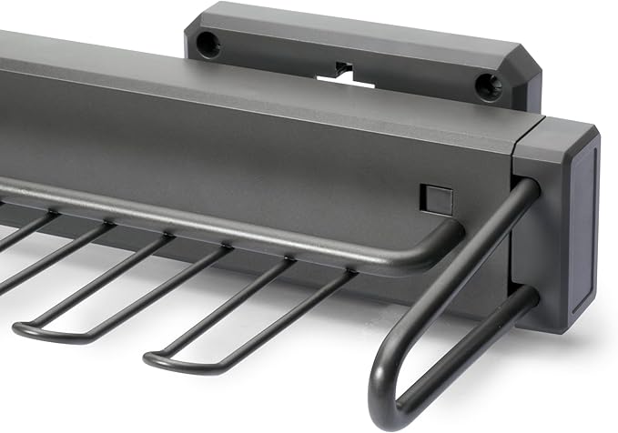 Emuca - Tie Holder Side Extendable Quartz, Plastic and Aluminium, Titanium