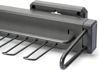 Emuca - Tie Holder Side Extendable Quartz, Plastic and Aluminium, Titanium