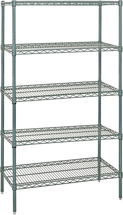 QUANTUM STORAGE SYSTEMS WR63-1854P Starter Kit Wire Shelves Green Epoxy 4 Shelves 63" H x 54" W x 18" D
