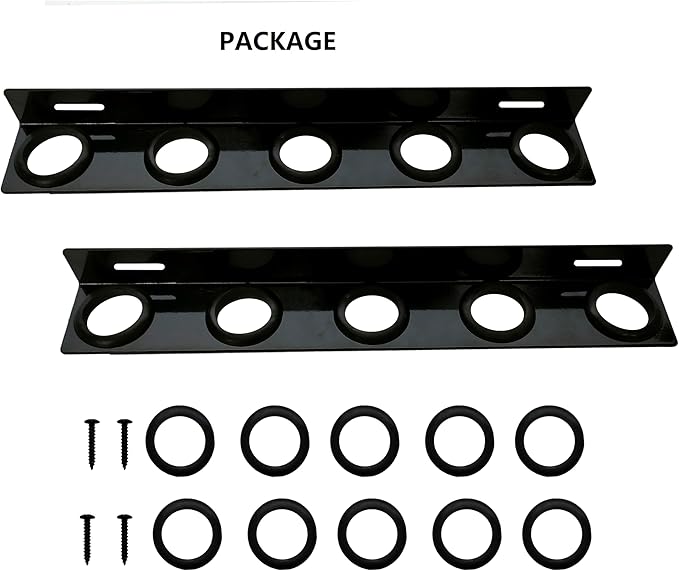 Landscape Hand Trailer Rack for Law Equipment, 5 Holes Hand Tool Storage Holder with Rubber Grommets and Mounting Hardware for Shovels, Rakes, Holes, Pickaxes and Other Straight Handel Tools