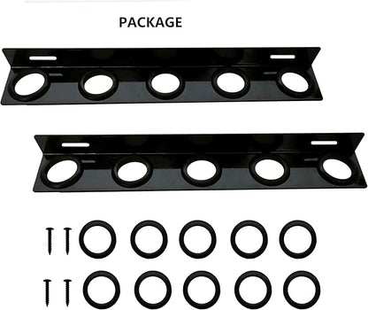 Landscape Hand Trailer Rack for Law Equipment, 5 Holes Hand Tool Storage Holder with Rubber Grommets and Mounting Hardware for Shovels, Rakes, Holes, Pickaxes and Other Straight Handel Tools