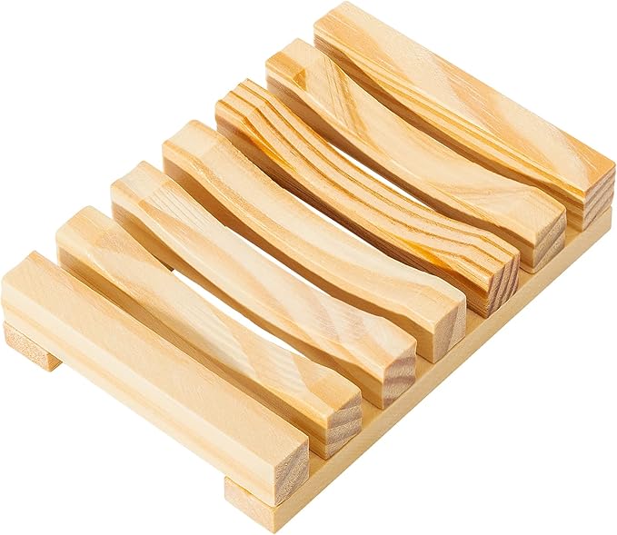 Urbanstrive Eco-Friendly Natural Wooden Soap Dish Soap Saver Holder Soap Tray for Bathroom, Biodegradable, Zero Waste, Plastic Free (Wooden)