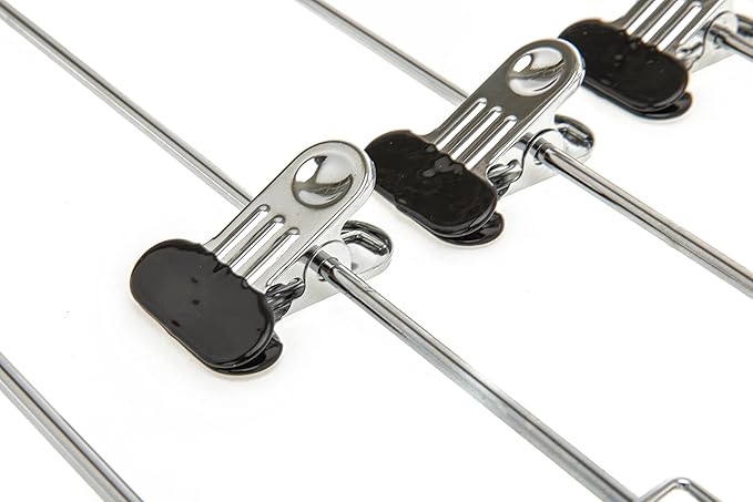 30 Pack Quality Multi Pants Hangers, Space-Saving Multi-Bar Metal Pants Hangers, Stable with Non-Slip Foam Padding, Swivel Hook for 5 Jeans Each, Suit Pants, Scarves, Towels, Trousers (Skirt, 30)