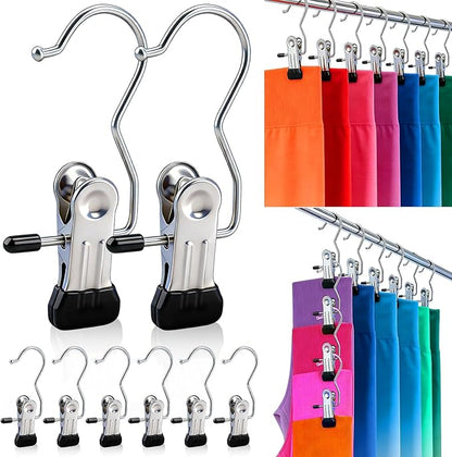 30 Pack Pants Hangers with Clip, Legging Organizer for Closet, Yoga Pants Hangers, Space Saving Hanging Closet Organizer and Storage for Socks, Panties, Underwear, Pants and Jeans (Black1)
