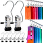 30 Pack Pants Hangers with Clip, Legging Organizer for Closet, Yoga Pants Hangers, Space Saving Hanging Closet Organizer and Storage for Socks, Panties, Underwear, Pants and Jeans (Black1)