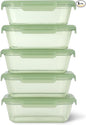 Ello Snap & Nest 10-Piece 4.5 Cup Plastic Meal Prep Set, Reusable Food Containers for Healthy Eating, Freezer, Dishwasher Safe, Sage