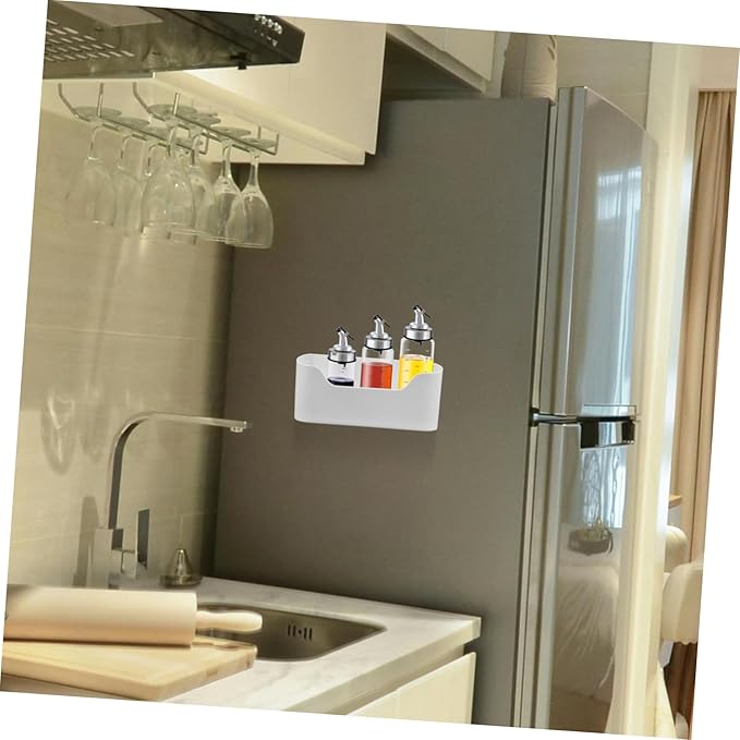 Alipis 2pcs Adhesive Cabinet Door Organizer Wall-Mounted Storage Rack for Kitchen and Bathroom Plastic Holders for Spices and Bottles Space-Saving Solution