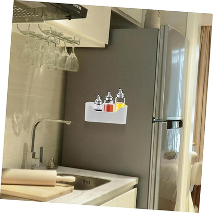 Alipis 2pcs Adhesive Cabinet Door Organizer Wall-Mounted Storage Rack for Kitchen and Bathroom Plastic Holders for Spices and Bottles Space-Saving Solution