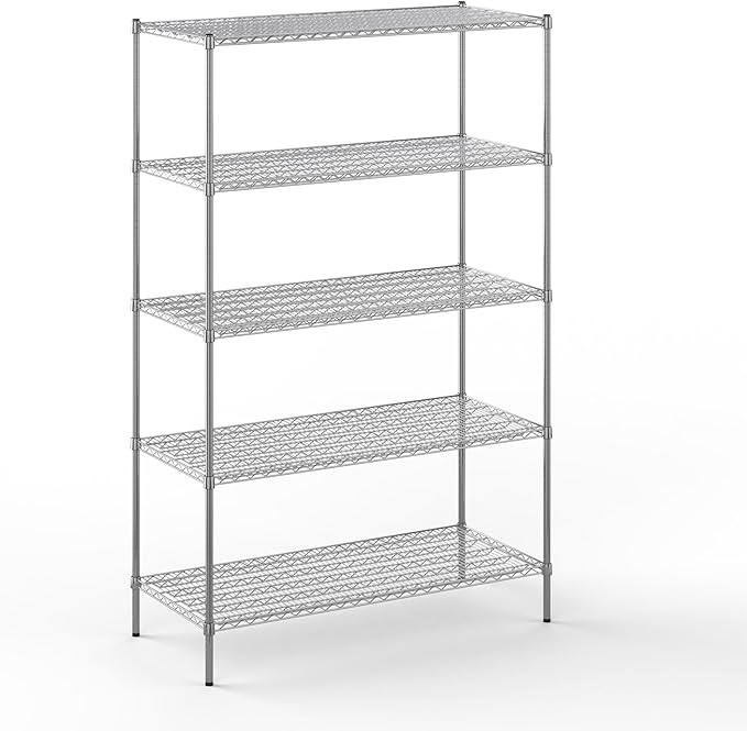 24" Deep x 54" Wide x 86" Height Wire Shelving Kit | 5-Tier | NSF Commercial Storage Rack Unit
