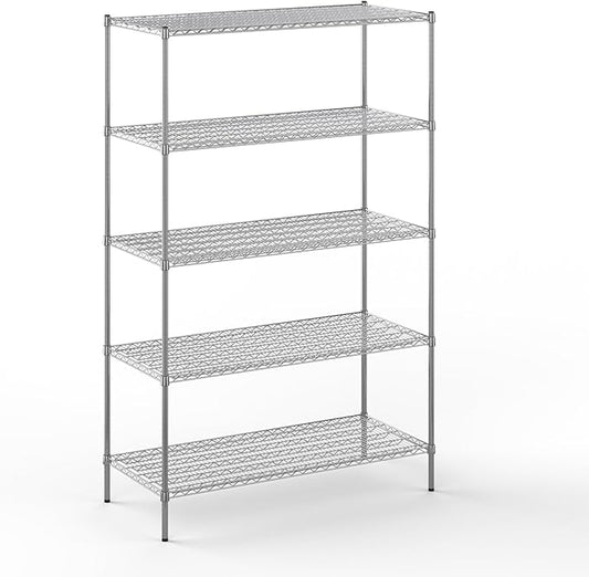 24" Deep x 54" Wide x 86" Height Wire Shelving Kit | 5-Tier | NSF Commercial Storage Rack Unit