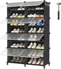 AWTATOS Shoe Rack, 8 Tier Shoe Storage Cabinet with Door, 32 Pair Shoe Organizer Shelves for Closet Hallway Bedroom Entryway, Black