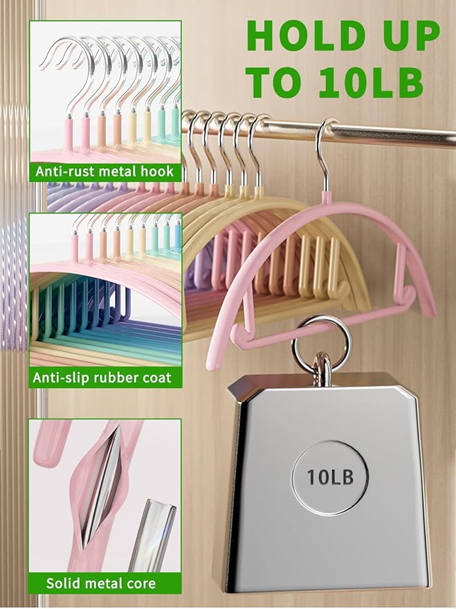 SLMT Sweater Hangers No Shoulder Bump Womens Coat Hanger Non Slip 14 Pack Heavy Duty Metal Clothes Hangers for Closet