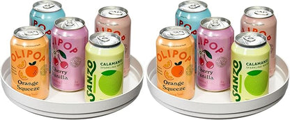 iDesign Recycled Plastic Lazy Susan Turntable Organizer, The Rosanna Pansino Collection – 10.03” L x 10.03” W x 1.73” H, Coconut (Pack of 2)