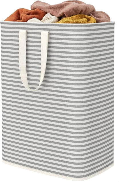 Lifewit 1 Pack Laundry Basket 65L Each, Collapsible Clothes Hamper with Reinforced Handles, Freestanding Waterproof Design for Bedroom and Laundry Room, Grey 65L Total