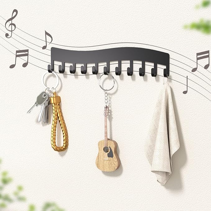 Wall Necklace Organizer Holder: Wall Mounted Jewelry Hanging Storage Necklaces Display Hanger Black