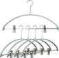 Mawa by Reston Lloyd European Non-Slip Metal Clothing Hanger, Smooth Shoulder Support & Adjustable Pant Clips, Set of 5, Silver