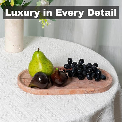Koville Norway Natural Marble Tray, 12"x6" Vanity Decorative Tray for Countertop, Catchall Tray for Perfume, Candles, Jewelry Dish