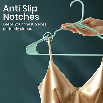 Utopia Home - Plastic Hangers 50 Pack - Space Saving Clothes Hanger - Durable and Strong Closet Organizers and Storage Makes It Ideal Stocking Stuffers or Apartment or Dorm Room Essentials (Aqua)
