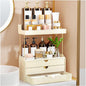 StorBin 3 Drawers Bathroom Vanity Organizer Sidesplashes- 5 Tier Makeup Organizer, Versatile Perfume Organizer, Ideal for Bathroom Storage, Vanity, Large Skincare, Perfume, Present, Cream White