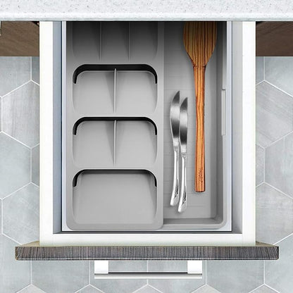 Kitchen DrawerStore Expandable Set，Expandable Plastic Kitchen Cabinet Drawer Storage Organizer Tray - for Storing Organizing Cutlery, Spoons, Cooking Utensils, Gadgets
