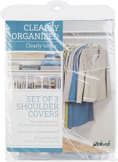Set of Three Clear Vinyl Shoulder Covers (Size 12" x 22" x 2")