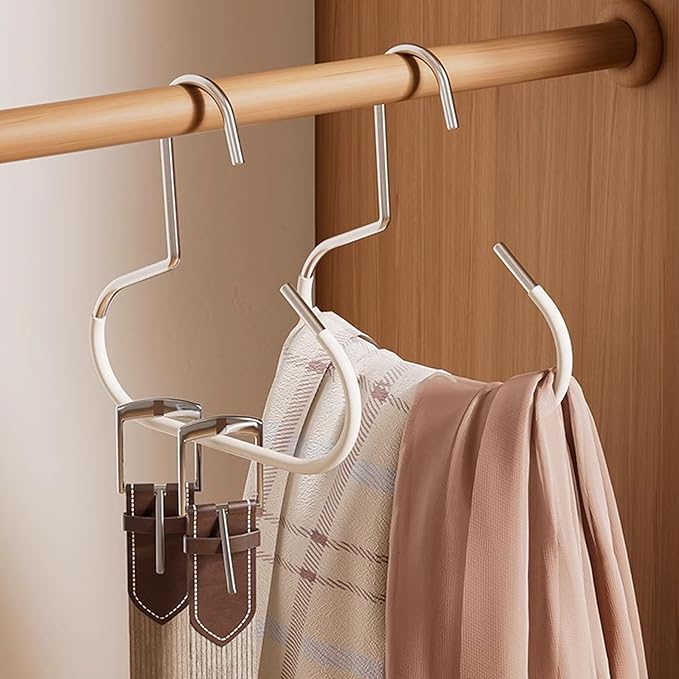 16 Pack Scarf Hangers,Metal Belt Hat Ring Hanger Non-Slip Scarf Storage Organizer with Grip Coating for Hanging Scarves Belts Hats Purses Tank Tops