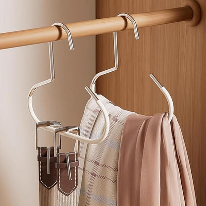 16 Pack Scarf Hangers,Metal Belt Hat Ring Hanger Non-Slip Scarf Storage Organizer with Grip Coating for Hanging Scarves Belts Hats Purses Tank Tops