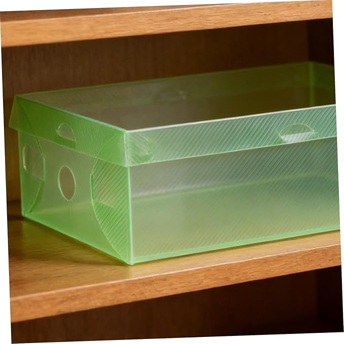 Homoyoyo 7pcs Stackable Transparent Shoe Storage Boxes Foldable Multi-color Design Pp Material for Organized Shoe Storage Home Closet Dorm