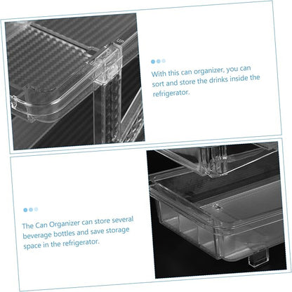 PRETYZOOM Soda Can Organizer for Refrigerator and Transparent Design Multi-functional Beverage Dispenser for Fridge Kitchen and Office Use