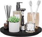 Lazy Susan for Table Top Bamboo Lazy Susan Organizer Turntable for Cabinet Kitchen Countertop for Condiment Bathroom Counter Organizer Decor Sink Tray Black 10 Inch